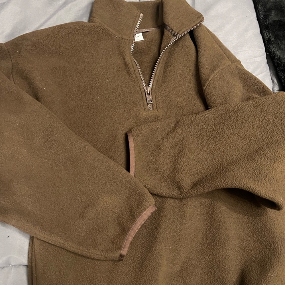 TNA FLEECE POLO SWEATSHIRT